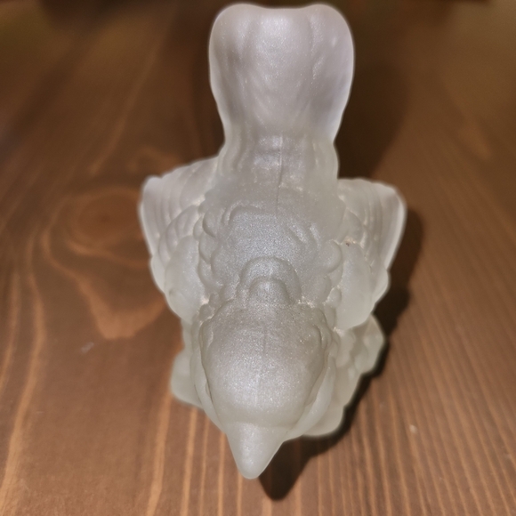 VINTAGE 1979 GOEBEL FROSTED CLEAR GLASS BIRD FIGURINE VINTAGE GLASS PAPERWEIGHT - Picture 2 of 12